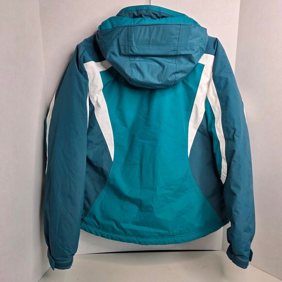 L.L Bean, Teal and White Winter Ski Coat, Women, Small - Picture 4 of 7